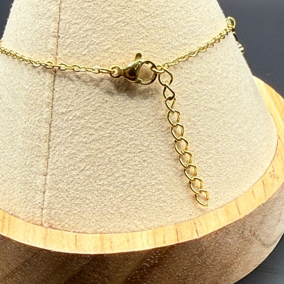 Luxury Gold tone link L. V charms Bracelet stainless steel New - Picture 5 of 7